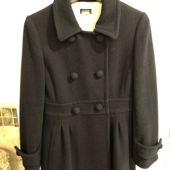 Jcrew coat size 2 navy 56% wool. - Picture 2 of 8